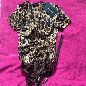Cheetah body suit corset